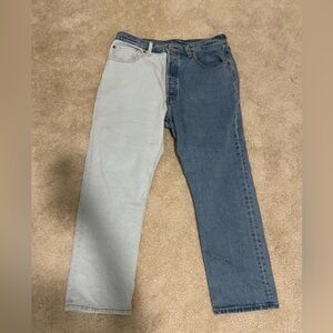 Levi’s two toned color block jeans